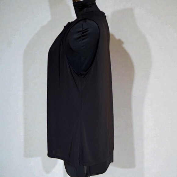 White House Black Market Black Sleeveless Top with Pearl Embellishment XL - Picture 5 of 11